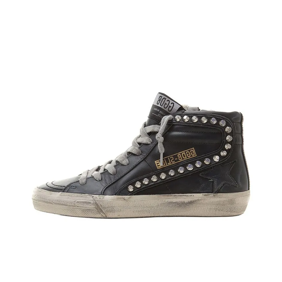 Golden Goose Slide Skateboard Shoes Women's High Top Black
