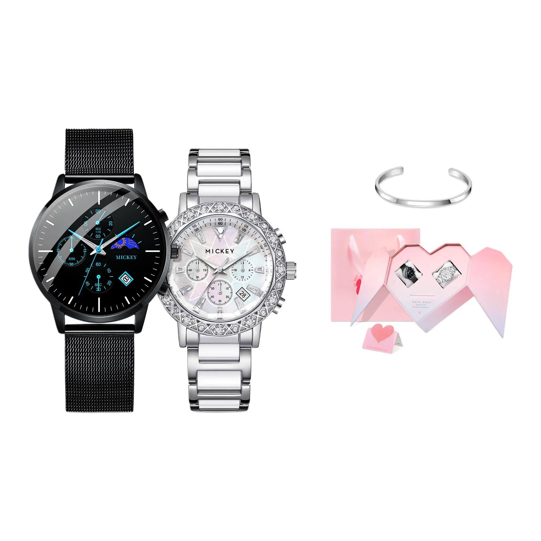 Disney Наручные часы Кварцевый механизм Металлический ремешок Часы Унисекс Черный циферблат