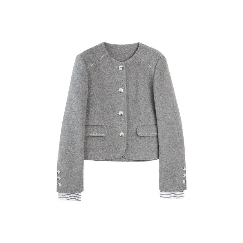 ELLE Средне-серый Женское Пальто