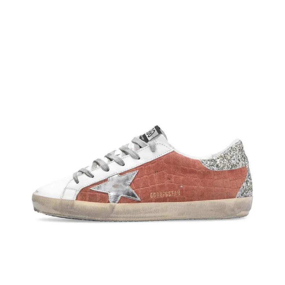 Golden Goose Super-Star Skateboard Shoes Women's Low-Top Glitter Purple