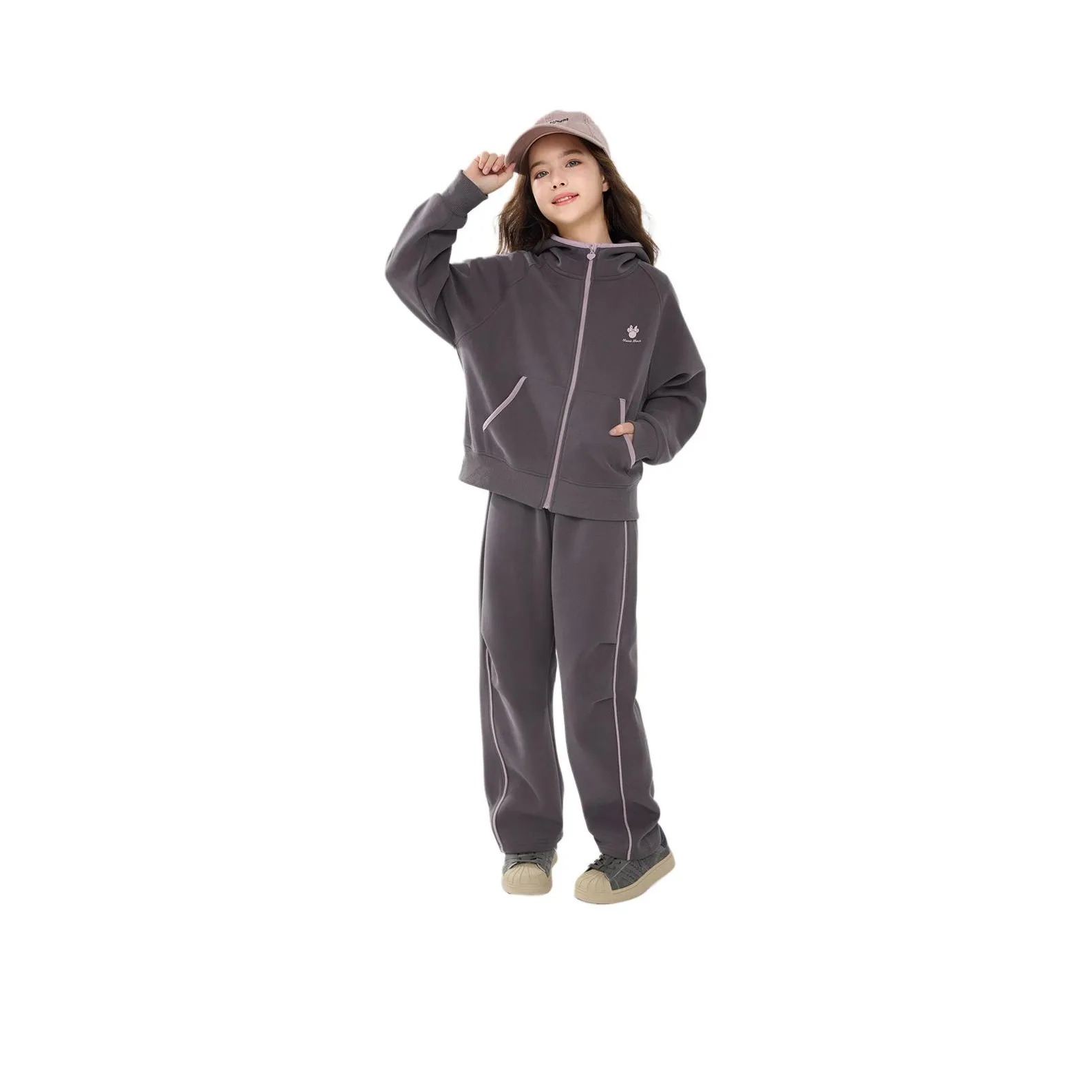 Disney Повседневная спортивная одежда Minnie Весенний Осенний худи Брюки 2 предмета комплект для подростков