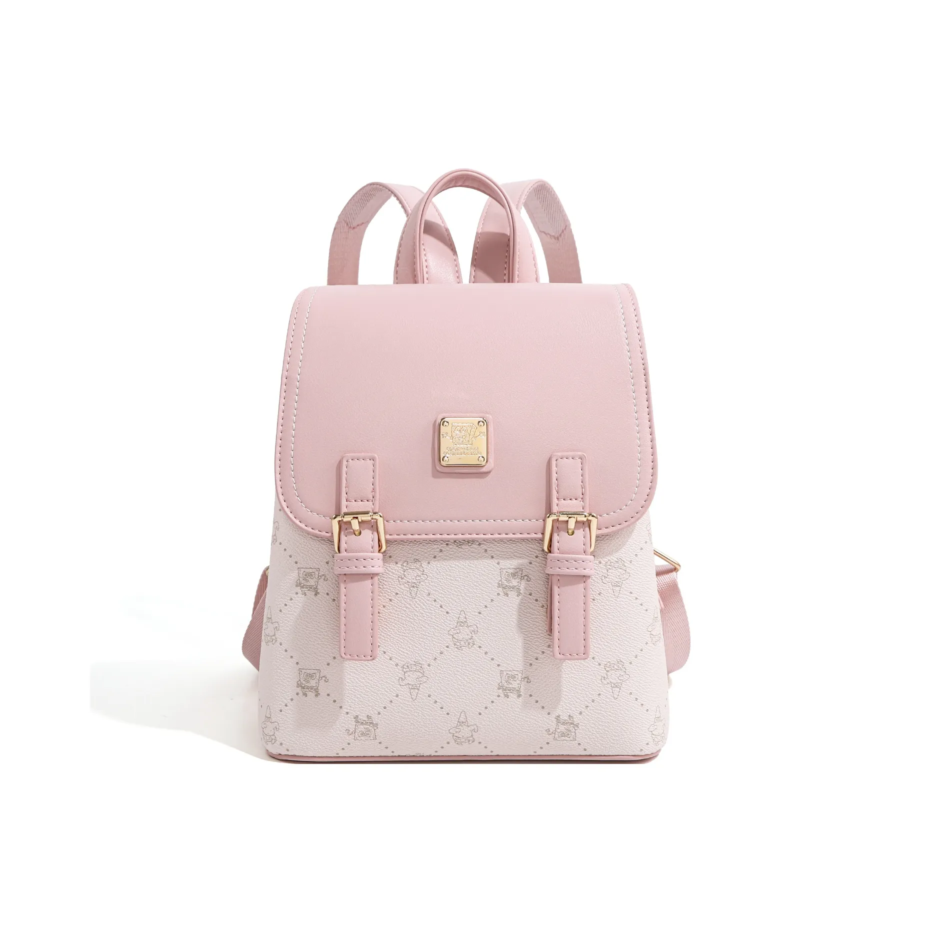 SPONGEBOB SQUAREPANTS ПУ (полиуретан) Рюкзак Женские Розовый Молочный Белый Коричневый