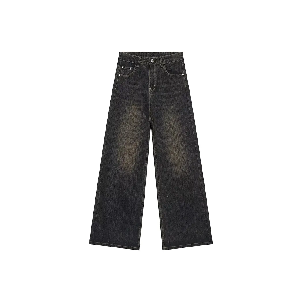 YIWANSHIDUO Blue Unisex Jeans YIWANSHIDUO Синий Унисекс Джинсы