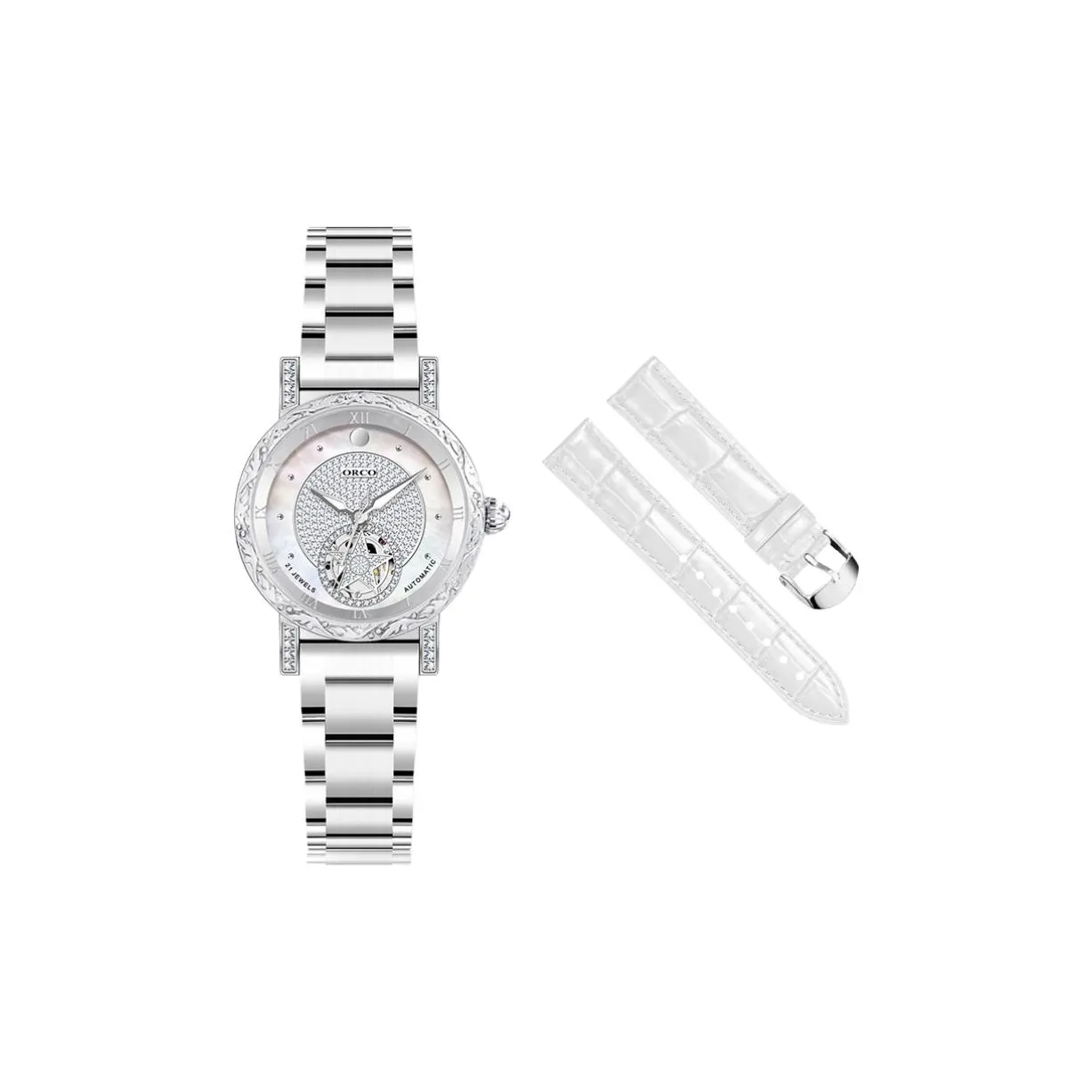 ORCO Механические часы унисекс с белым циферблатом