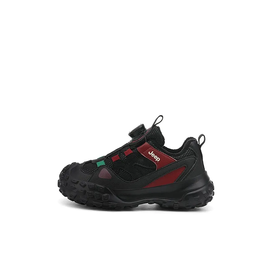 Jeep Slip-resistant Abrasion-resistant Waterproof Thermal Low-Top Running Shoes Dark Shadow Black Red Umber Children's