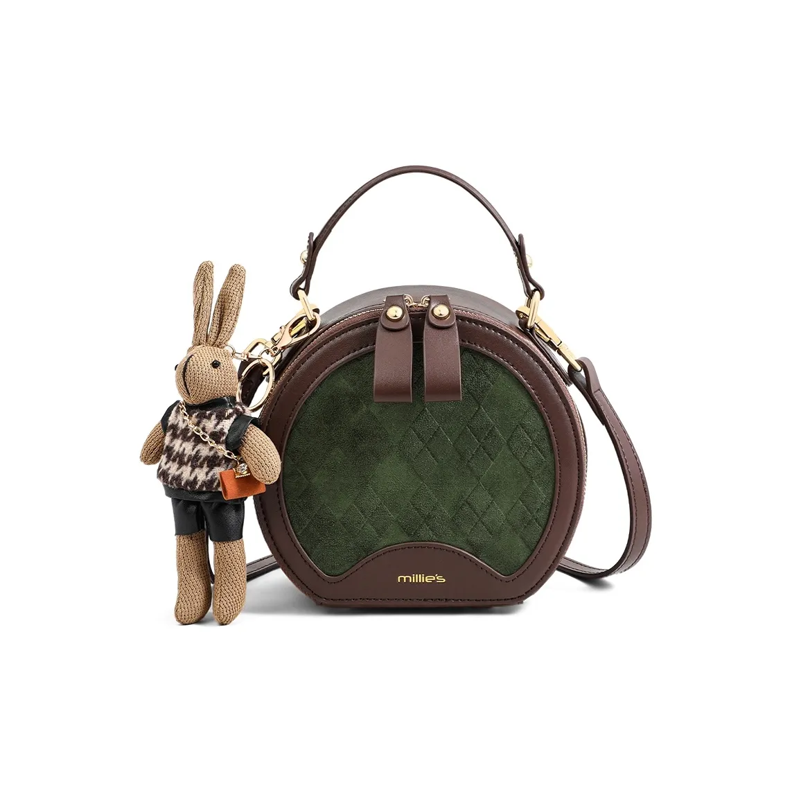 MILLIE'S Круглая тканевая сумка женская зеленая