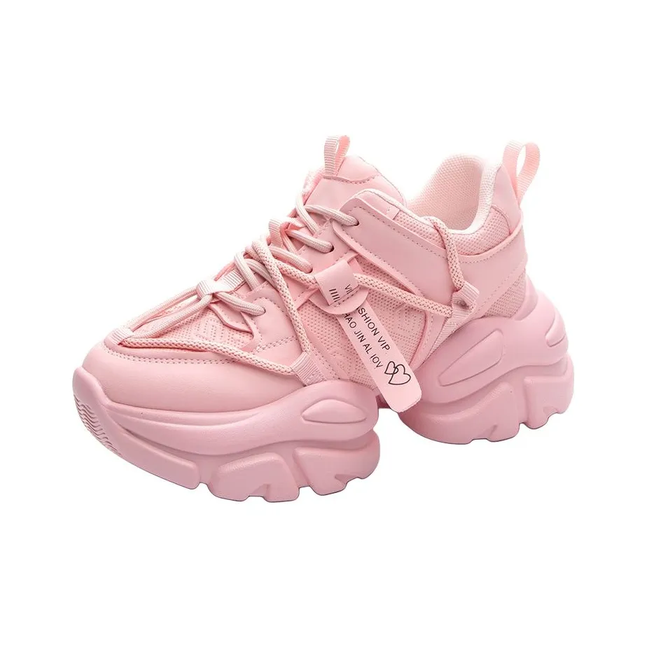 Shoe cabinet floral language Chunky Sneakers Women's Low Top White/Green/Pink