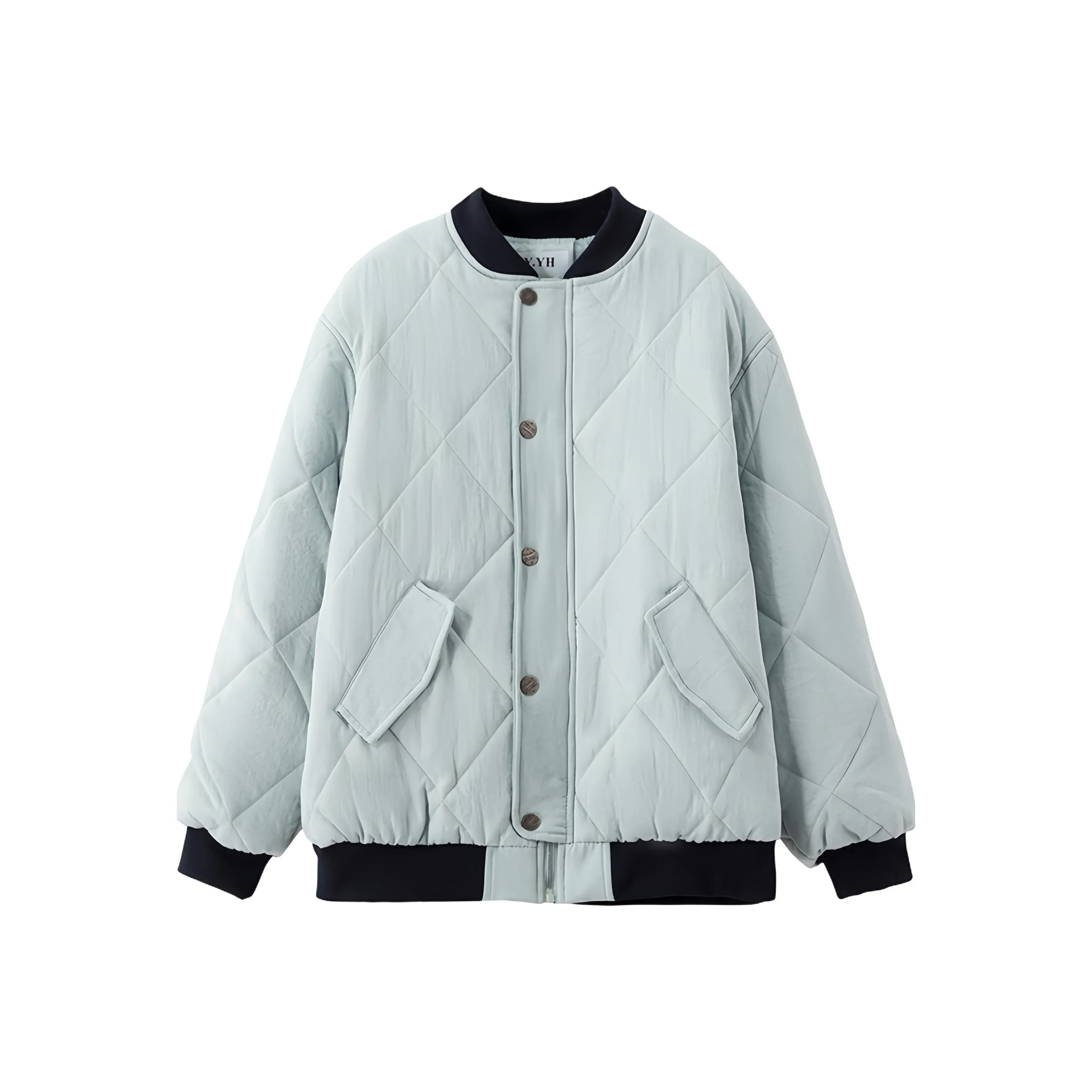 IWZI Синий Стильный Down Puffer Куртка Женские Объёмные куртки (пуфы)