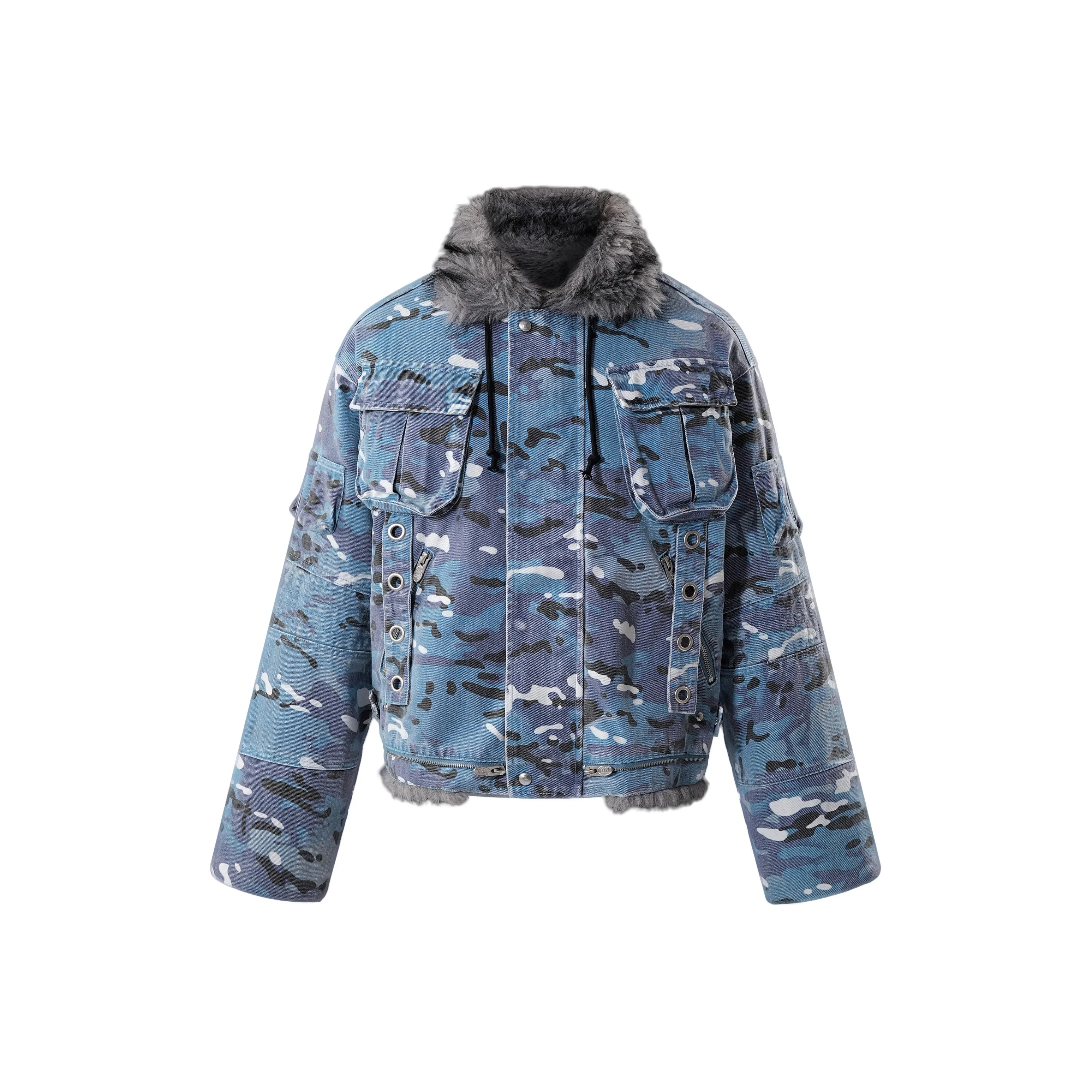 TBHNP Синий камуфляж унисекс куртки