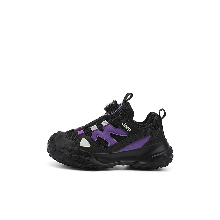 Jeep Slip-resistant Abrasion-resistant Waterproof Thermal Low-Top Running Shoes Shadow Black Pink Purple Children's
