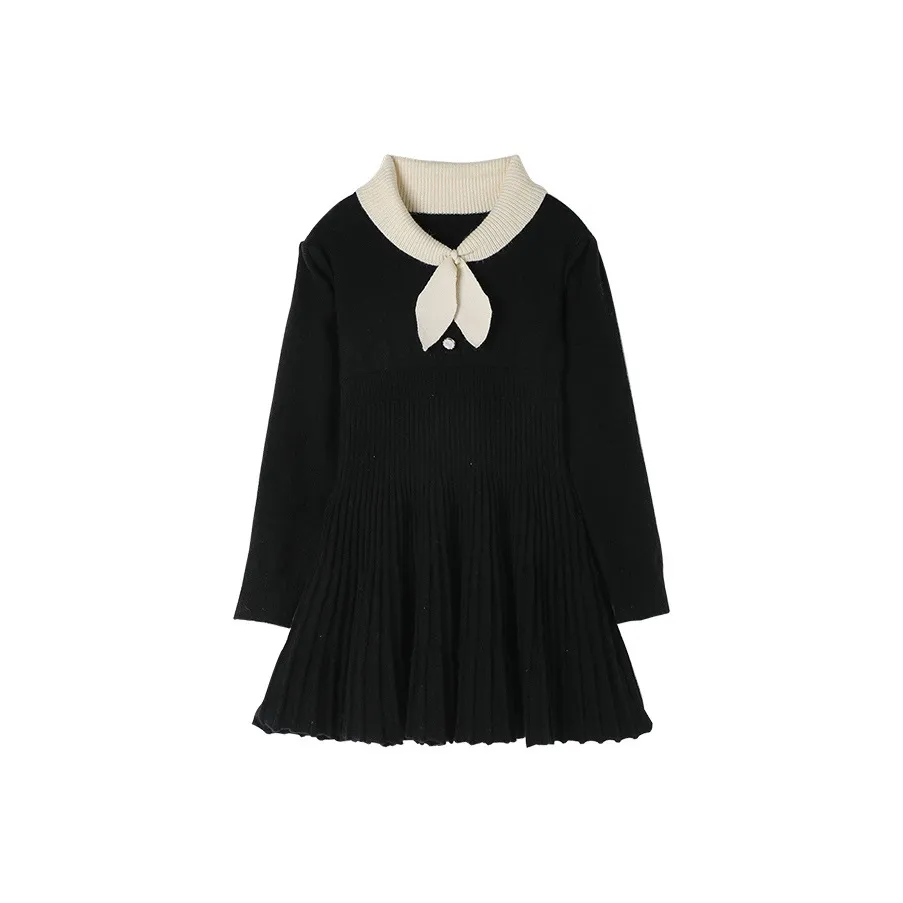 YUANYUAN GIRL Черный Одиночная упаковка Трикотажная ткань Платье Kids Платья