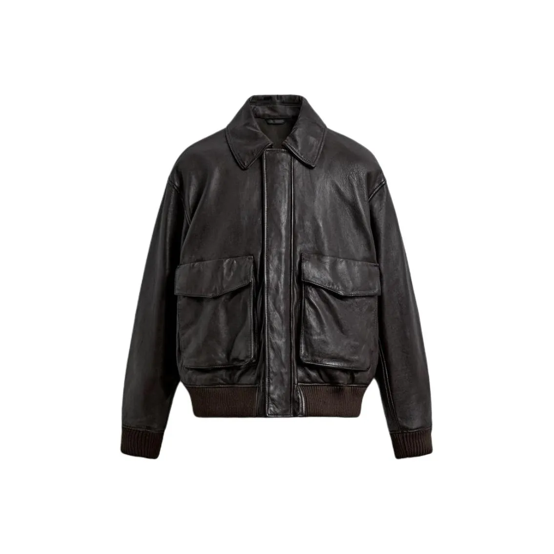 ZARA Коричневый Мужская Кожаная Куртка