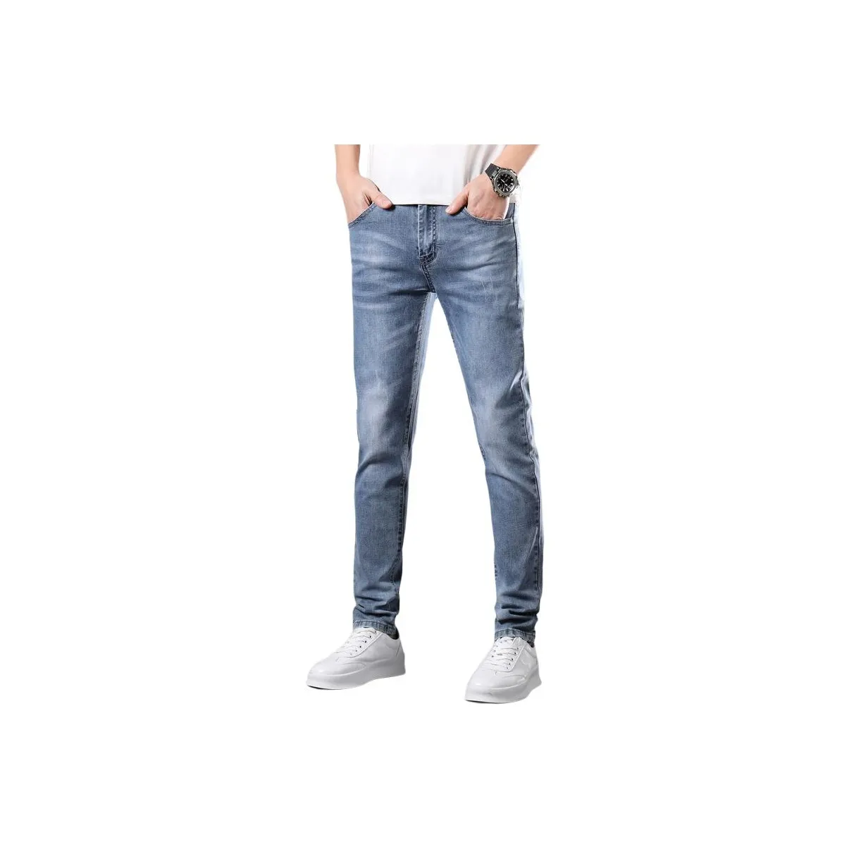 BINGSHENG Светло-синие унисекс джинсы