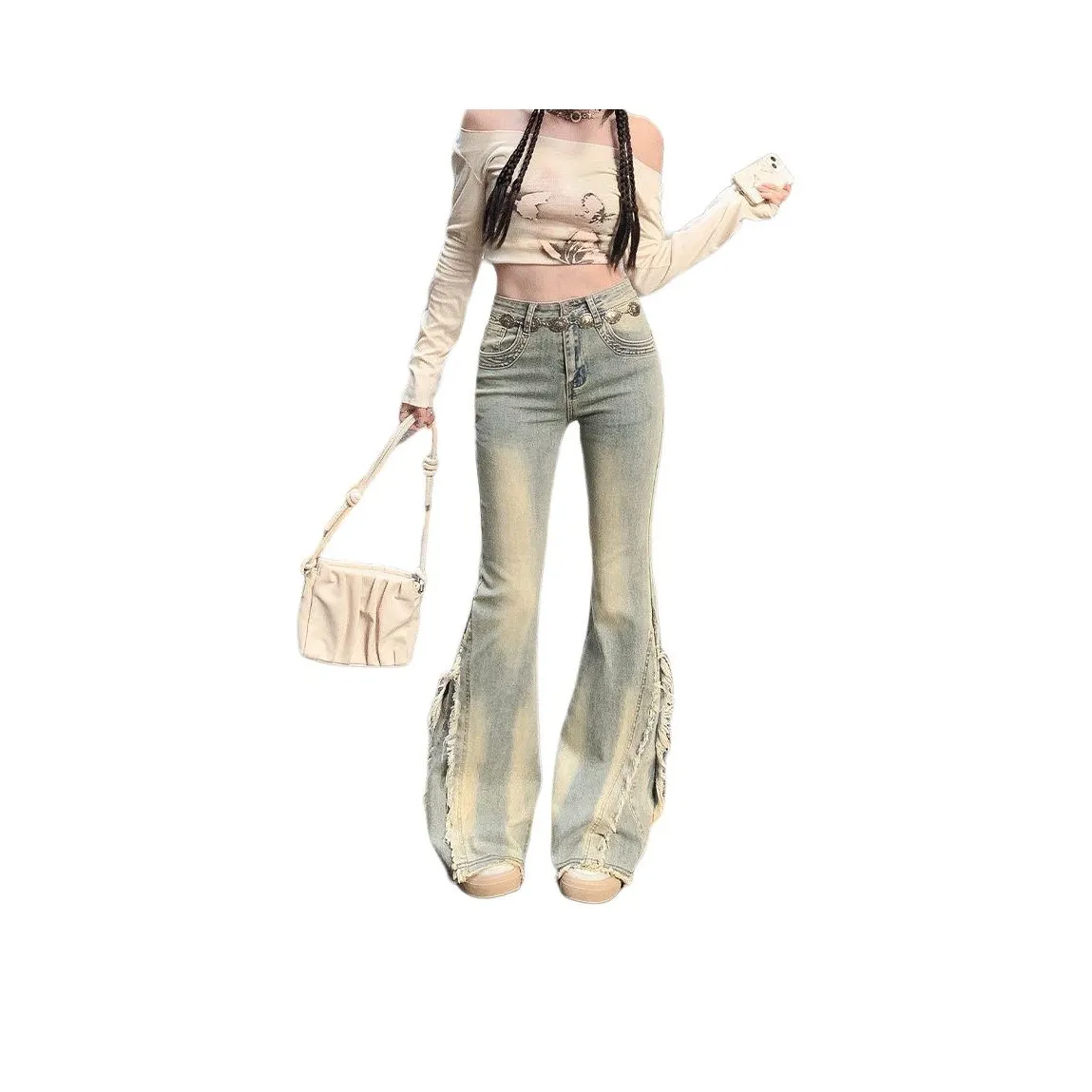 MUCCHIC Blue Women's Jeans MUCCHIC Синий Женские Джинсы