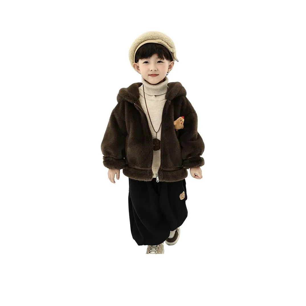 M JBABY Темно-серый Детский Шерстяное Пальто