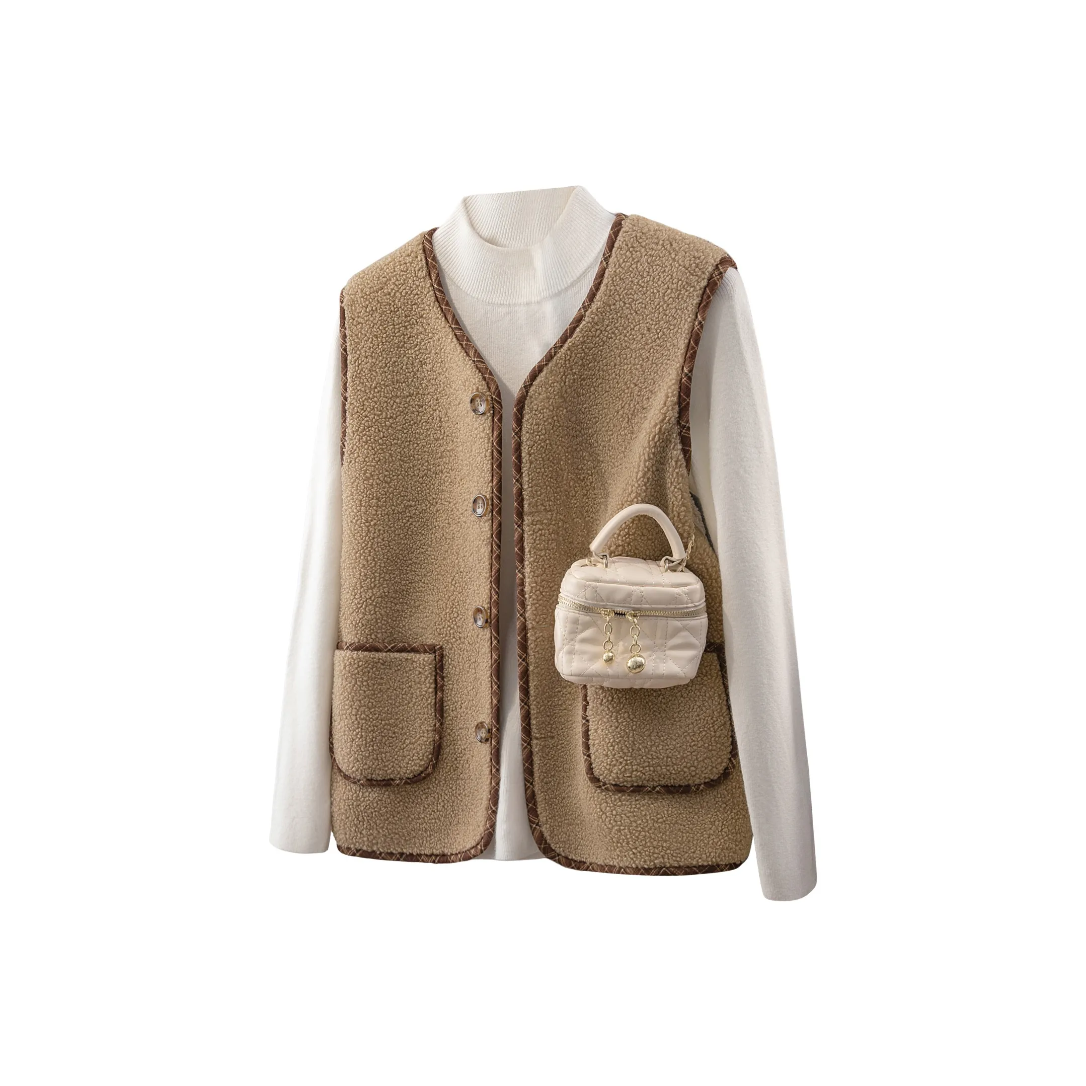 Cypress House Светло-коричневый Женский жилет