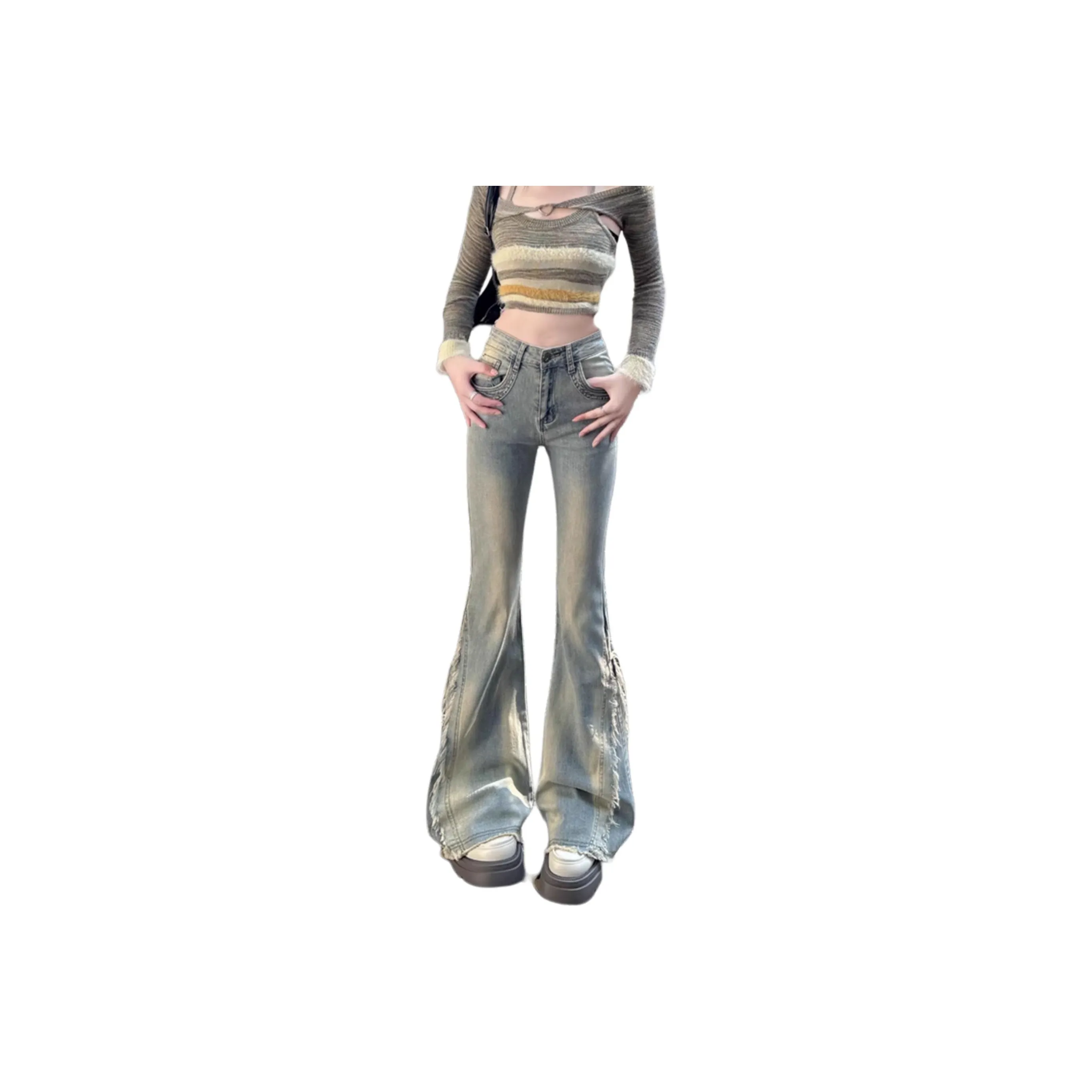 MUCCHIC Blue Women's Jeans MUCCHIC Синий Женские Джинсы