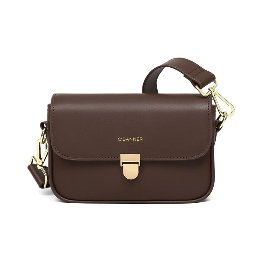 C°BANNER Коровья кожа Сумка на плечо Женская Кофейного цвета