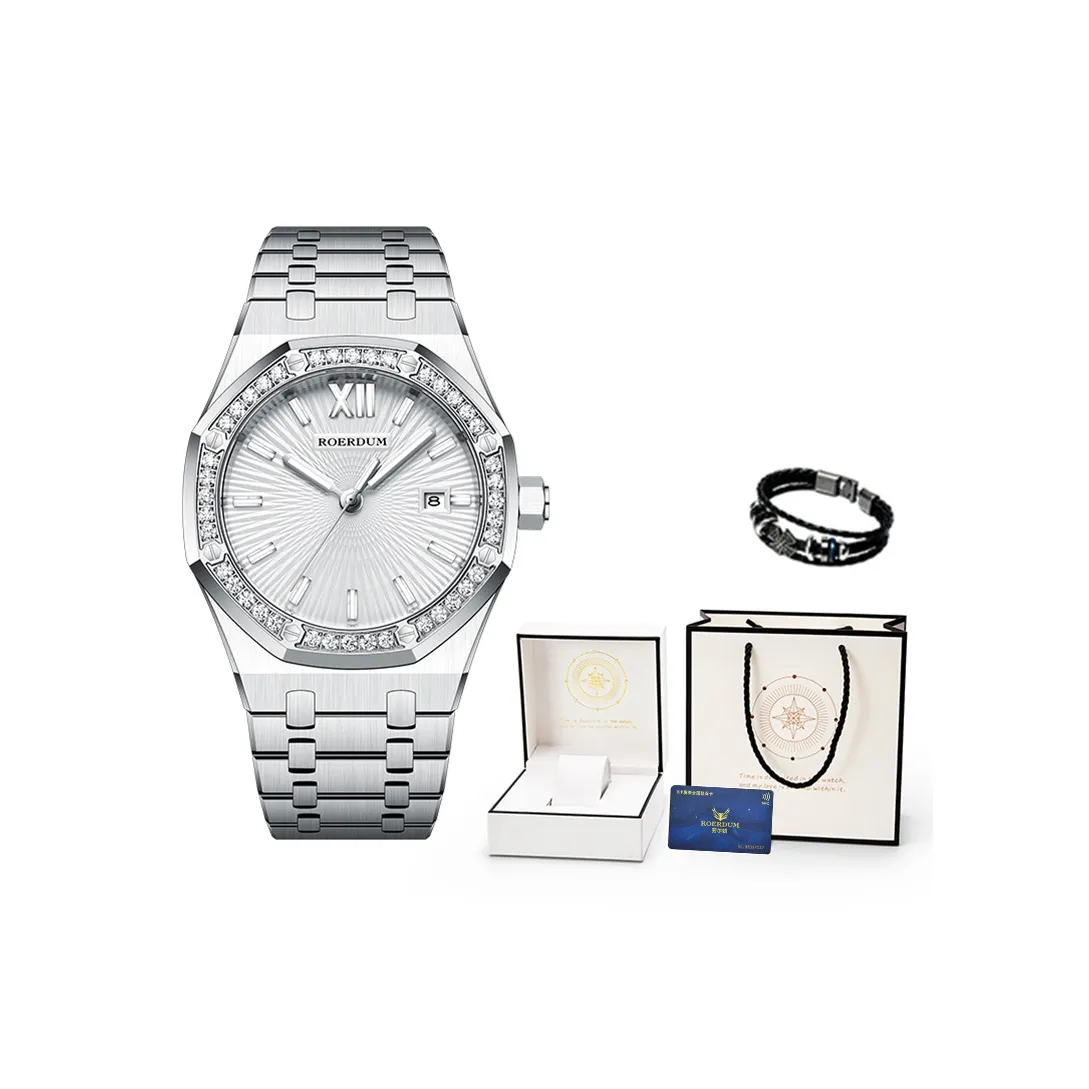 ROERDUM God of War серия Автоматический Ручной Механизм Нержавеющая Сталь Ремешок Часы Мужские Белый Циферблат