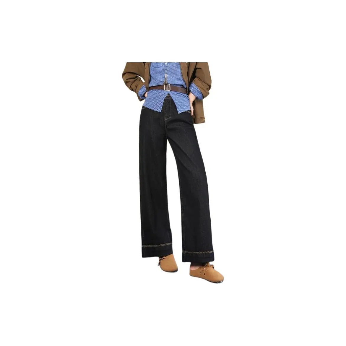 FAWENXIANGZI Темно-синий женский джинсы