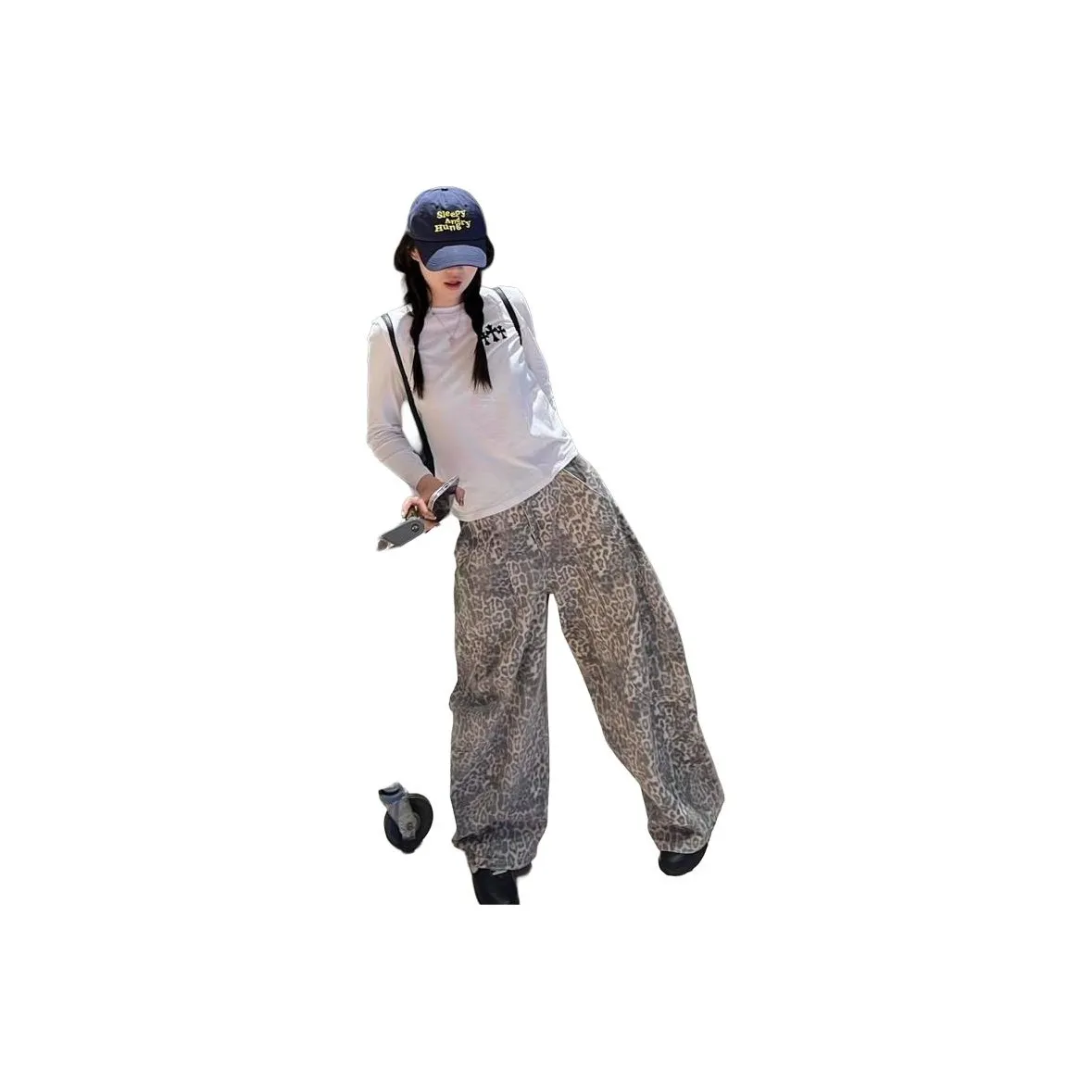 MENING Леопардовый принт Женские Джинсы