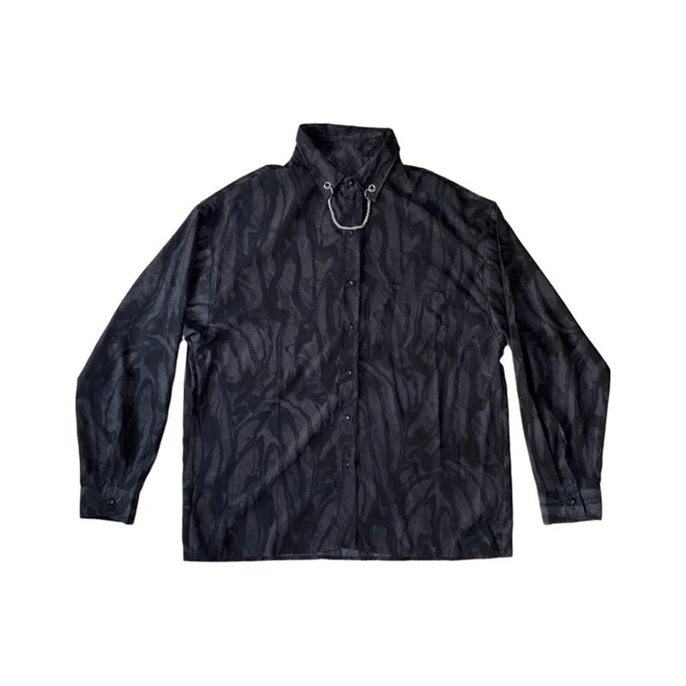 ONENINE34PM Черный Серый Цвет Унисекс Рубашки