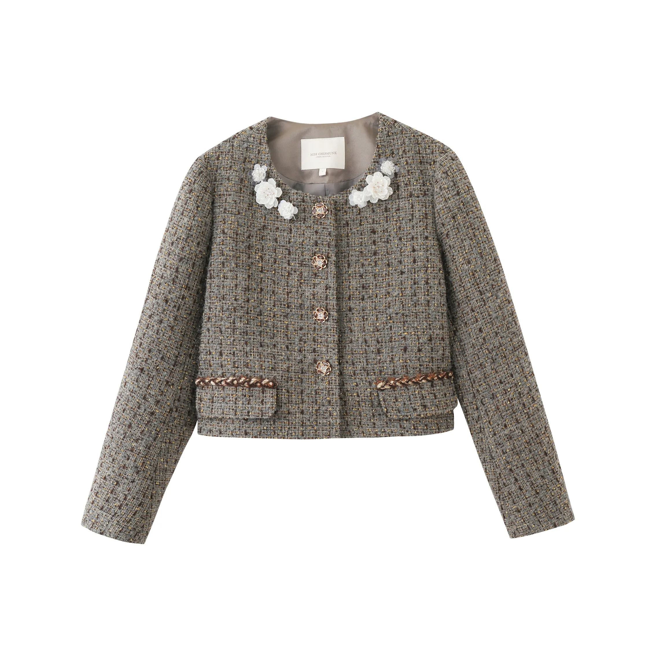 HUALISHUXIAOJIE Серый Женские Куртки