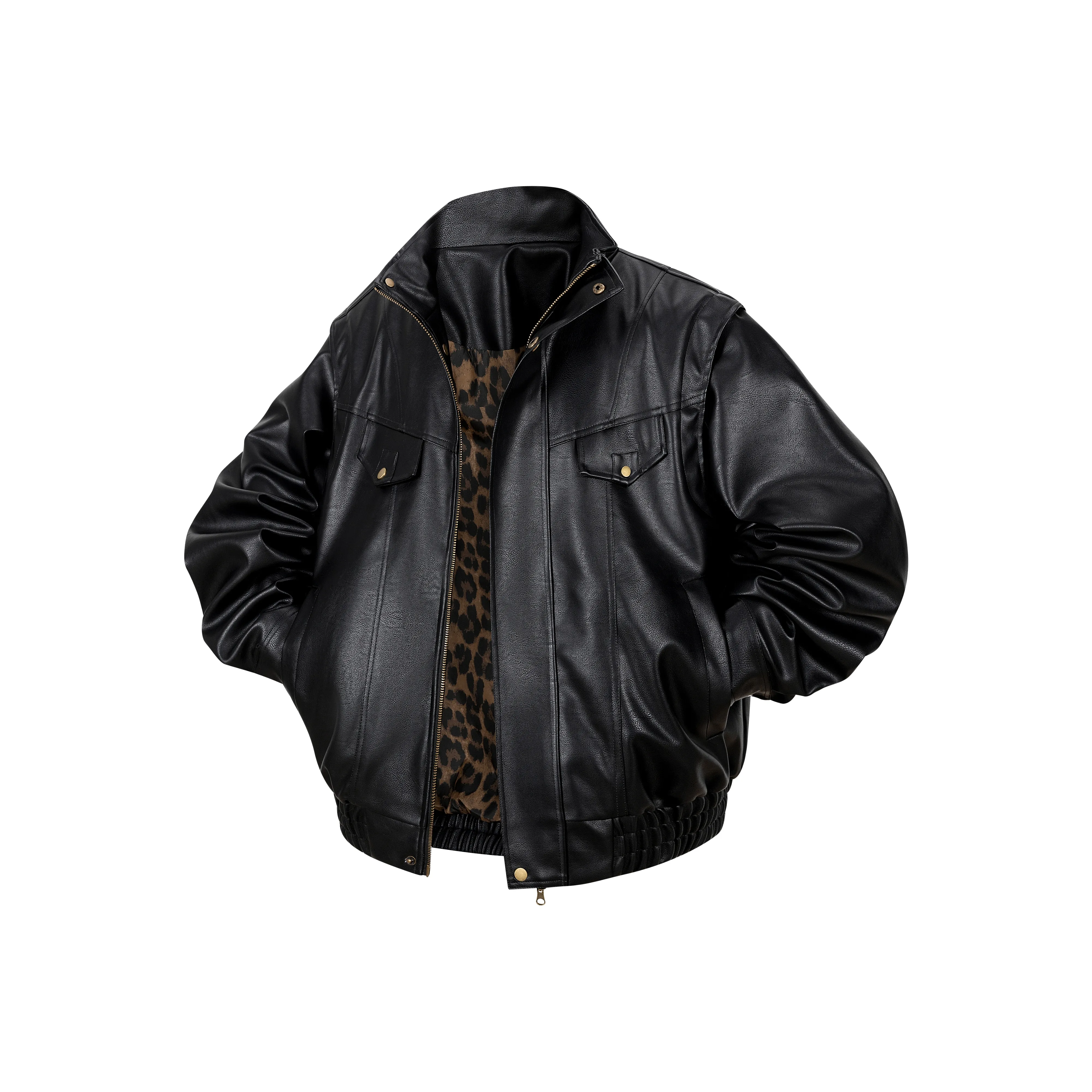 NBNO Черный Унисекс Кожаные куртки