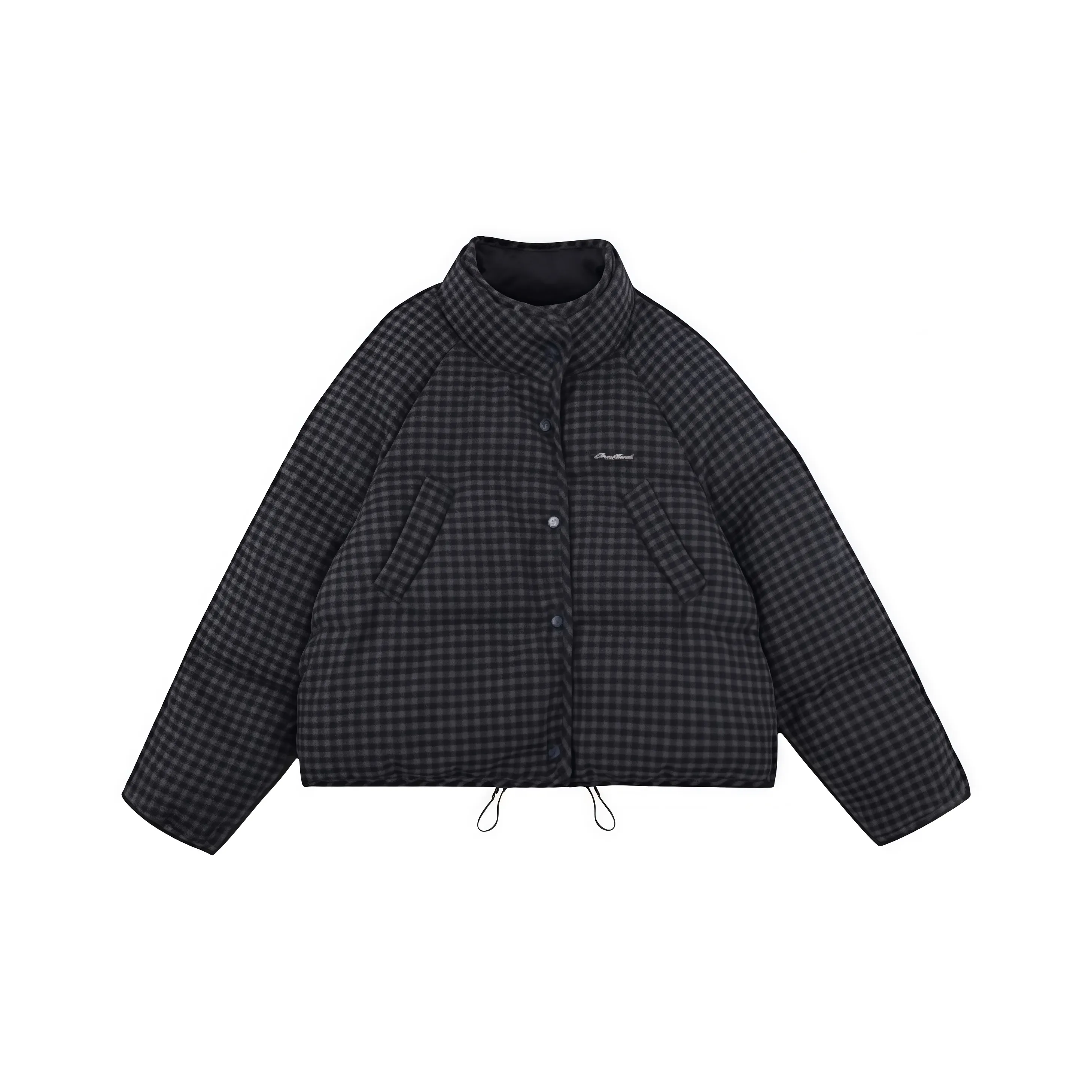 VKXOW Темно-синий серый клетка женские пуховики