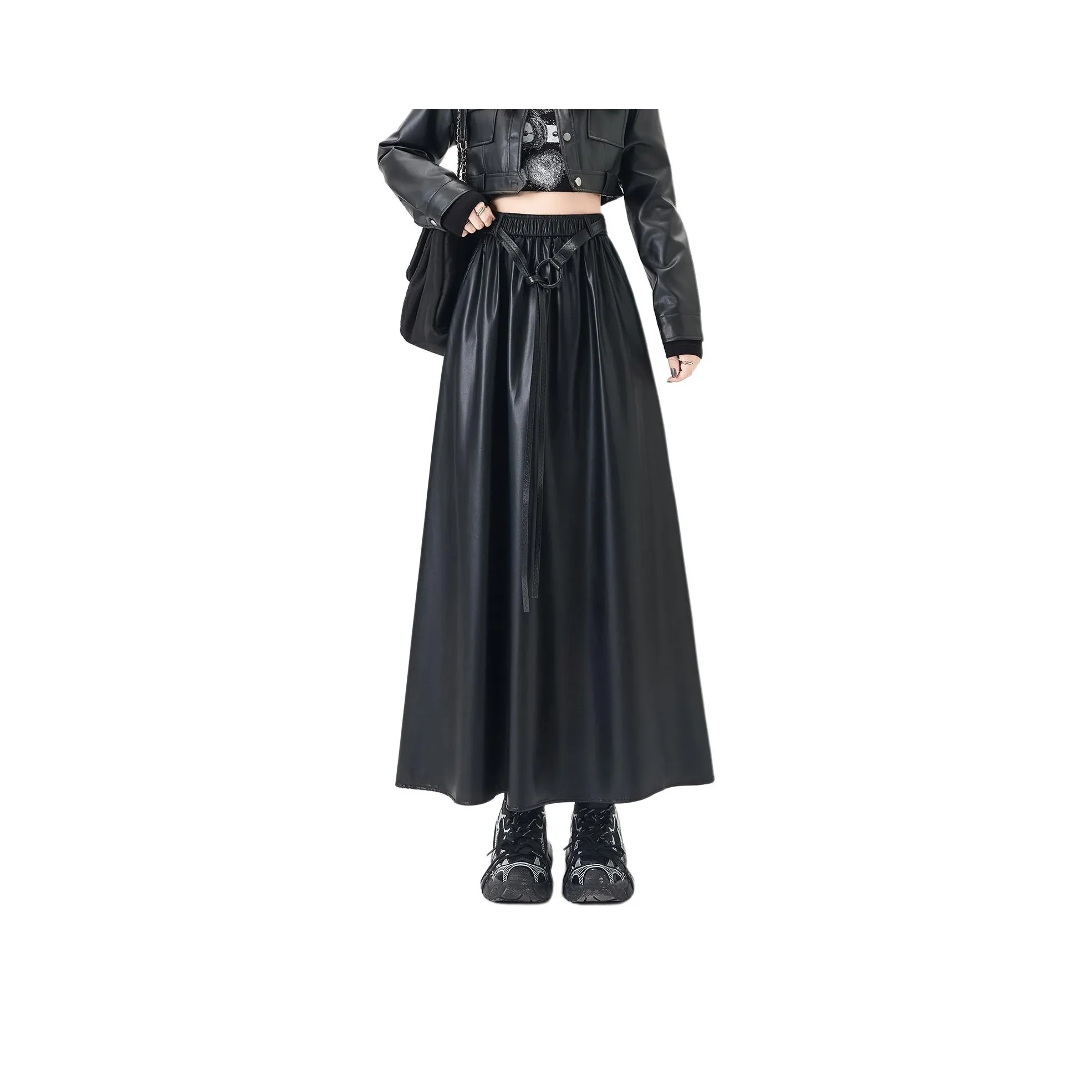 LADYXIEXIE Кожа Длинная Юбка Женская
