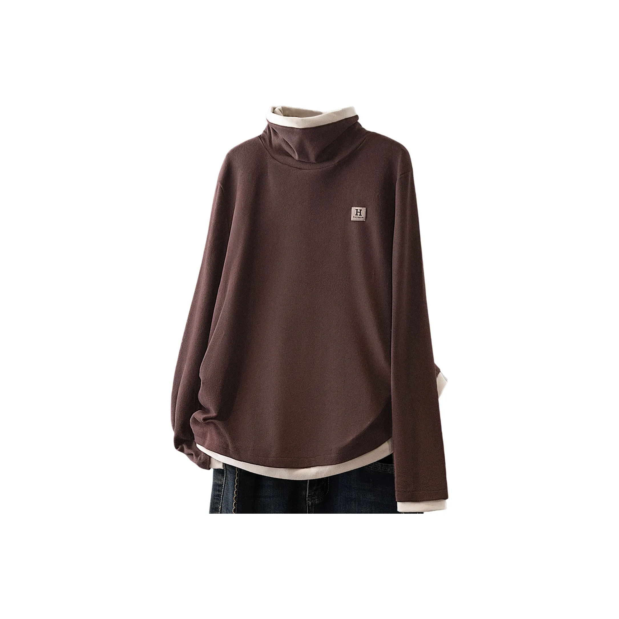 SIBAISHE Темно-коричневые женские футболки T