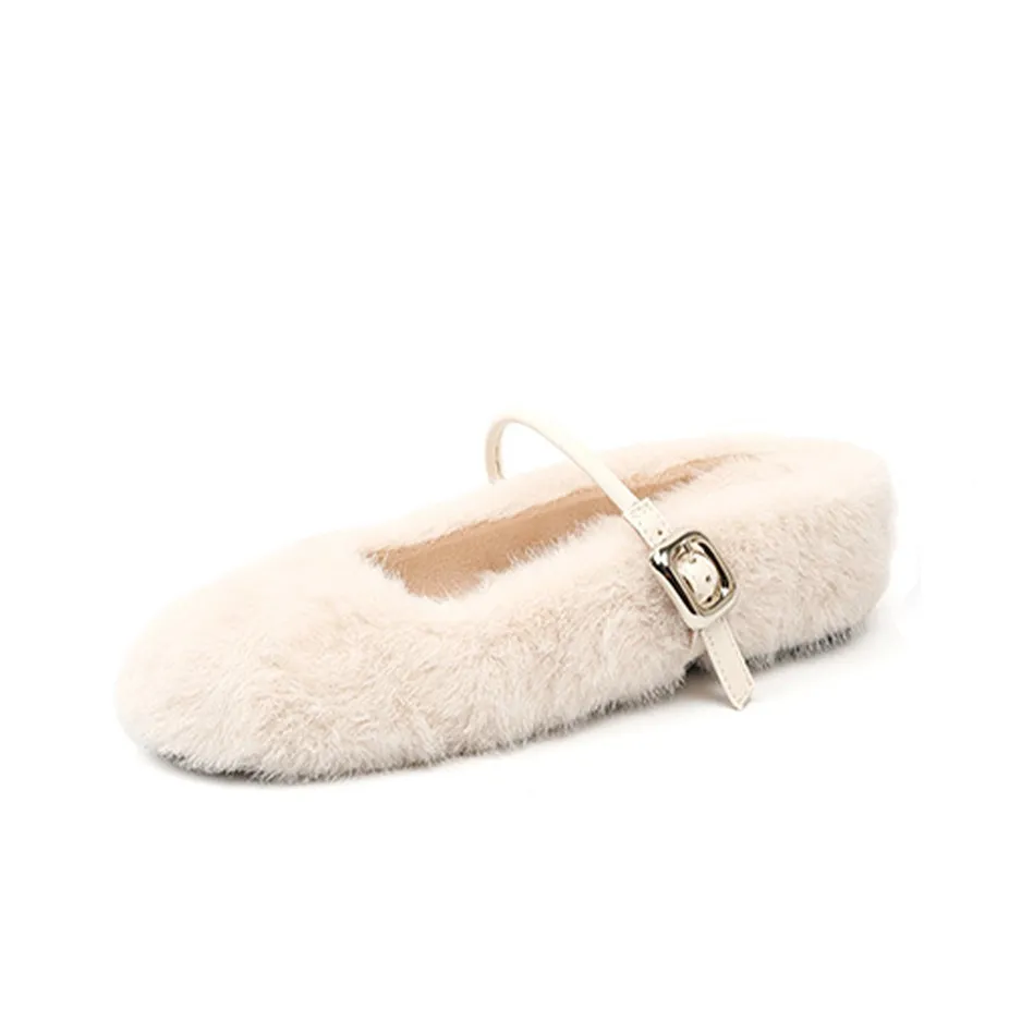 Lanza Плоская подошва Закрытый носок Флис Тапочки Верхняя одежда Slip On Lazy Коммутирование Повседневный Повседневная обувь 5 см Женские