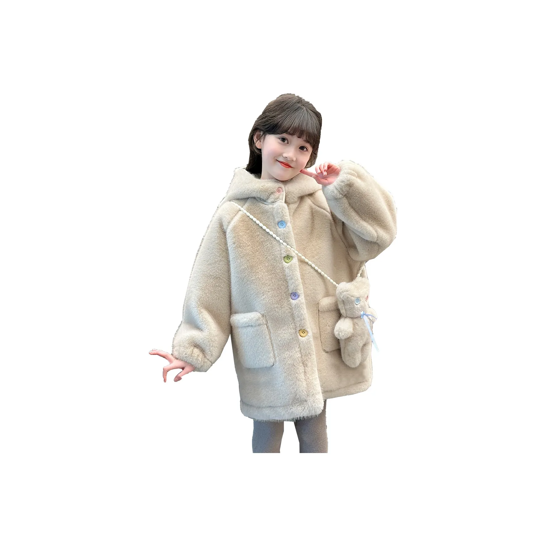 Mami Macca Хаки Школьный возраст Натуральный и искусственный мех