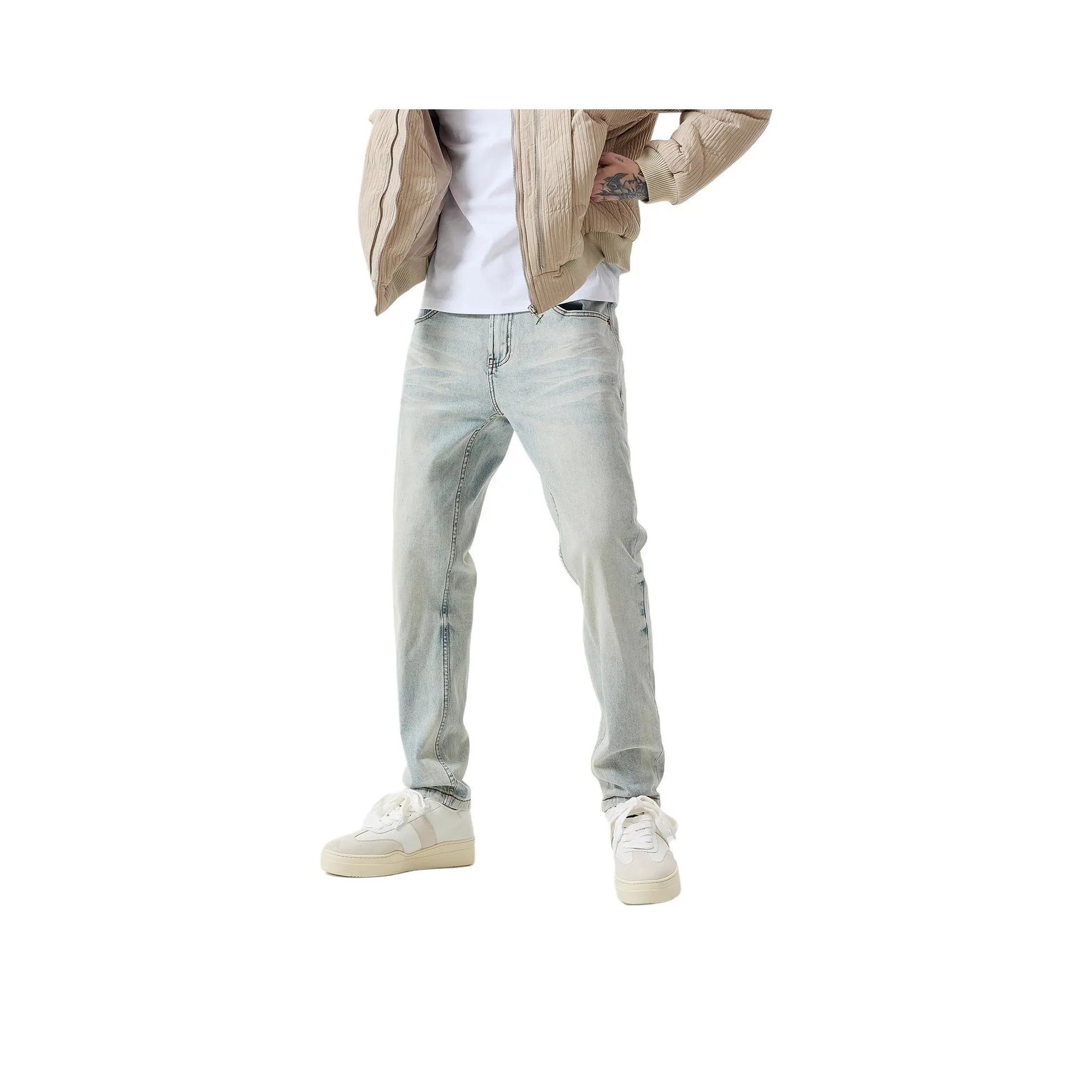 NITENG Светло-синие унисекс джинсы