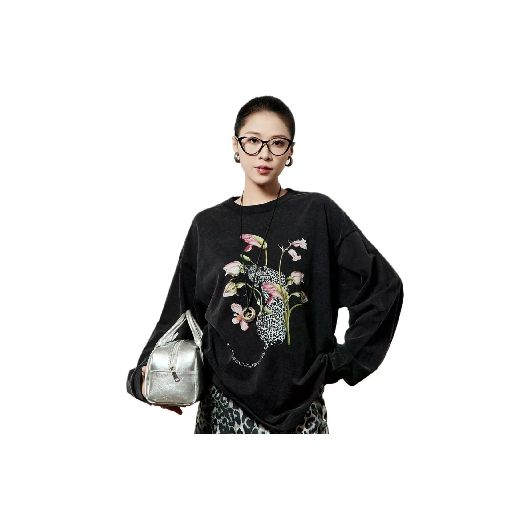 ZHOULIWU Черная футболка женские футболки