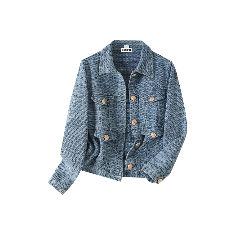 YICHEN Синий Женские Джинсовые Куртки