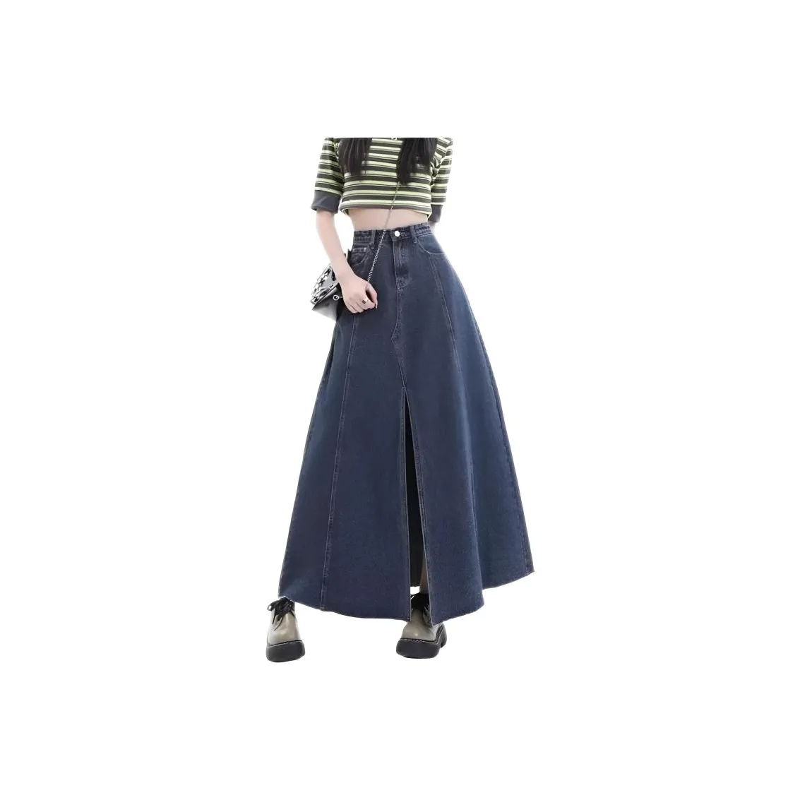 Wooden Rabbit Деним Длинный Юбка Женские