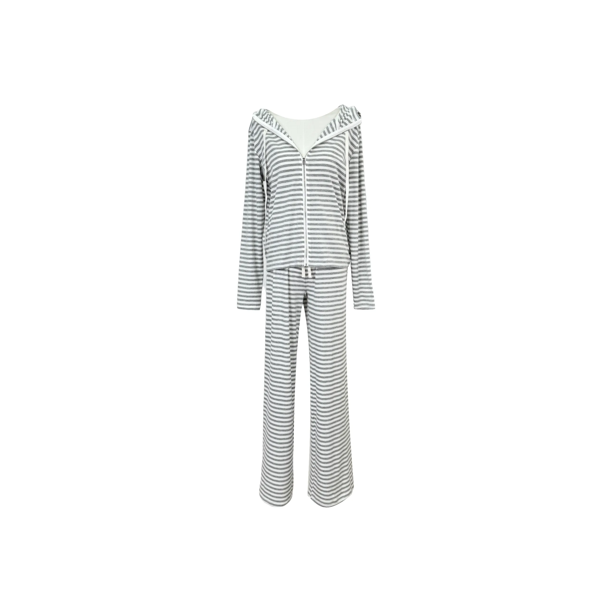 Udon House Полосы Пальто + Брюки Женские Повседневные Костюмы