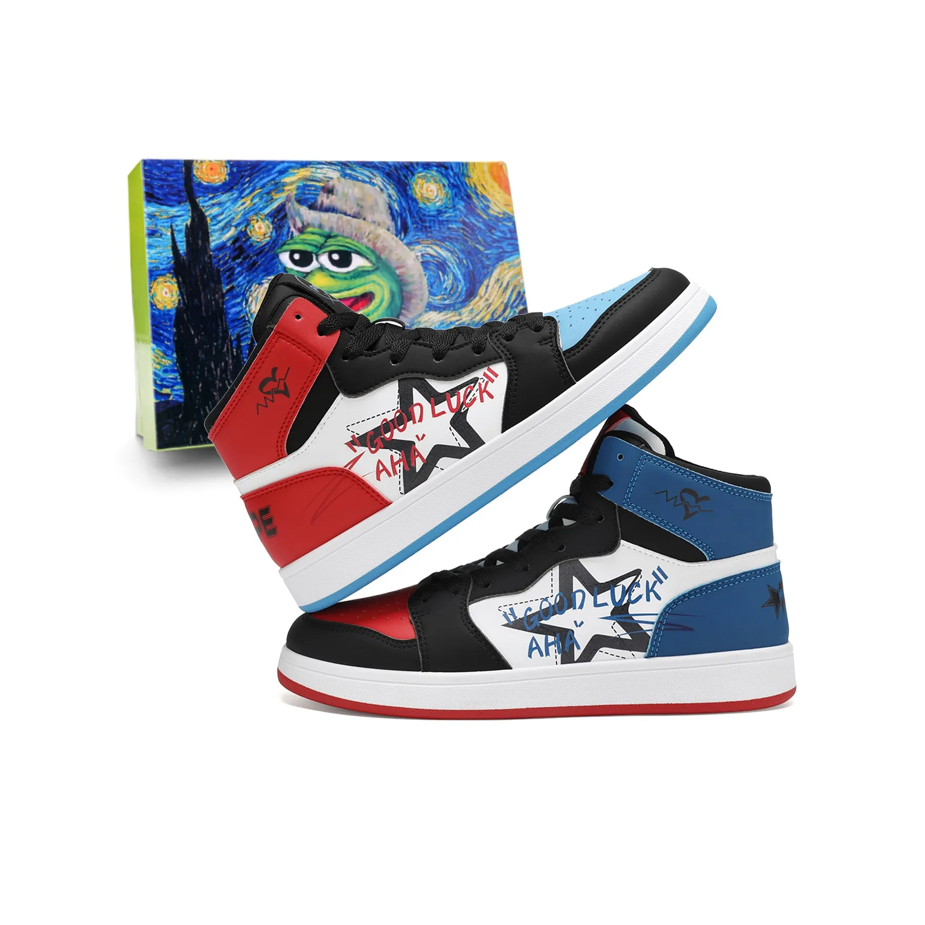 Pepe the Frog Высокие Топы Повседневная Обувь Мужская