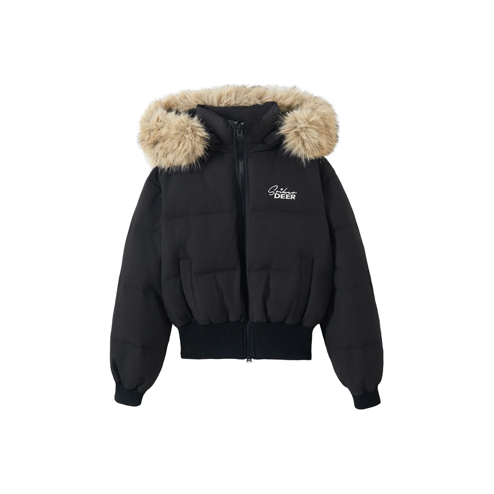 Deer Snake Черный Женские Пуховики