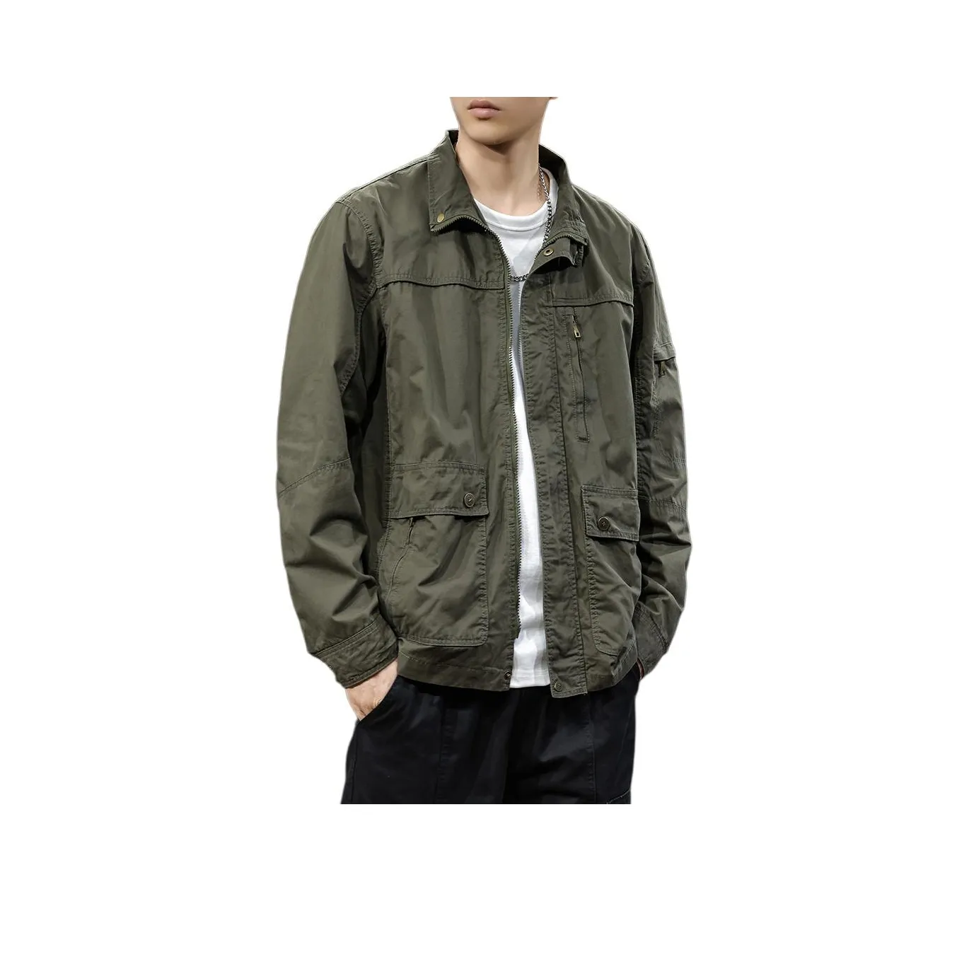 ZENGZHI Куртка Свободный крой Прямой крой Унисекс