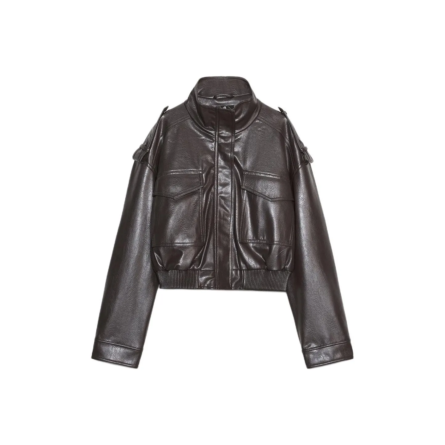 ZARA Темно-серый коричневый женский куртки