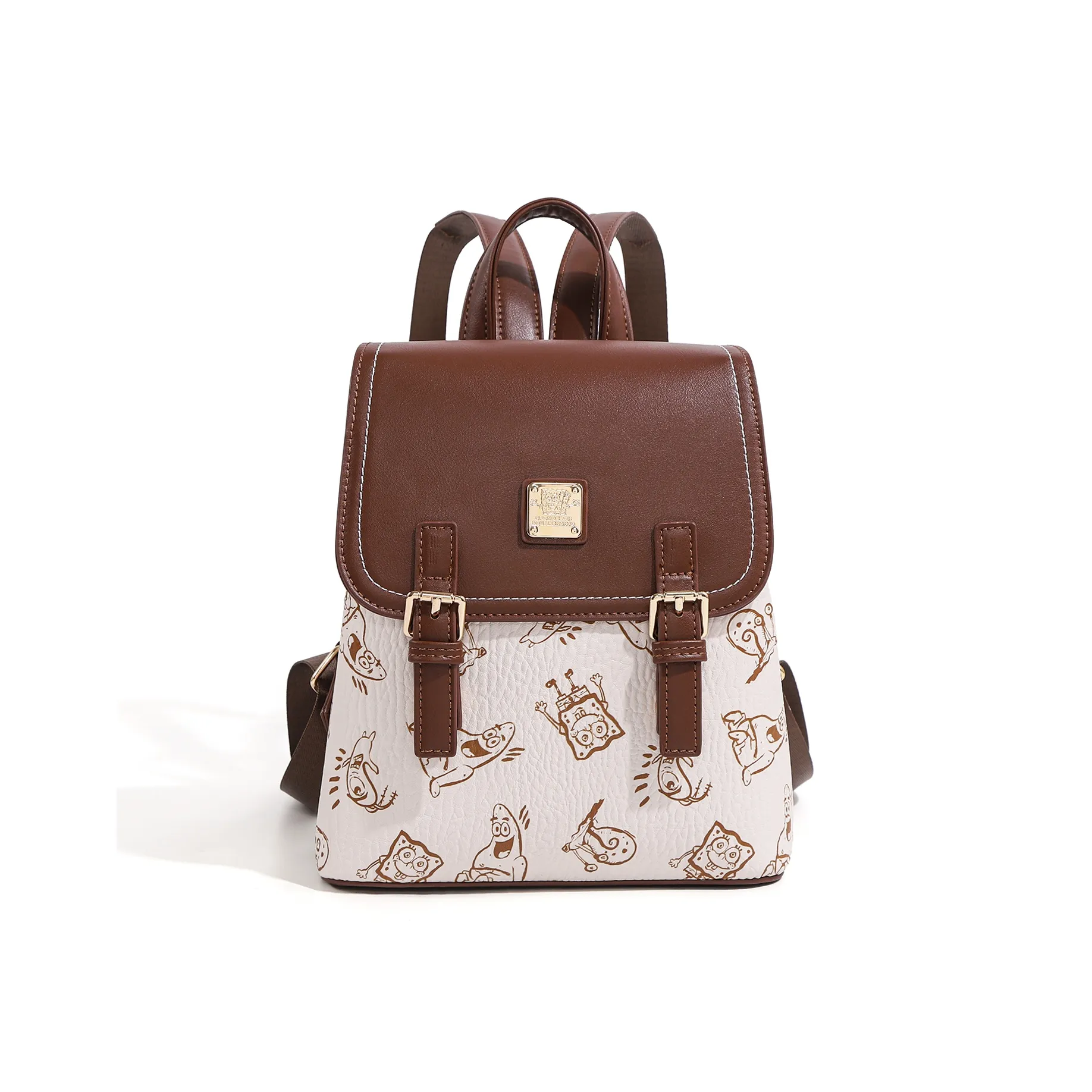 SPONGEBOB SQUAREPANTS ПУ (полиуретан) Рюкзак Стандартный Женский Золотисто-коричневый