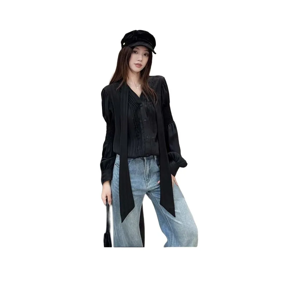 QINGYING Черные Женские Рубашки