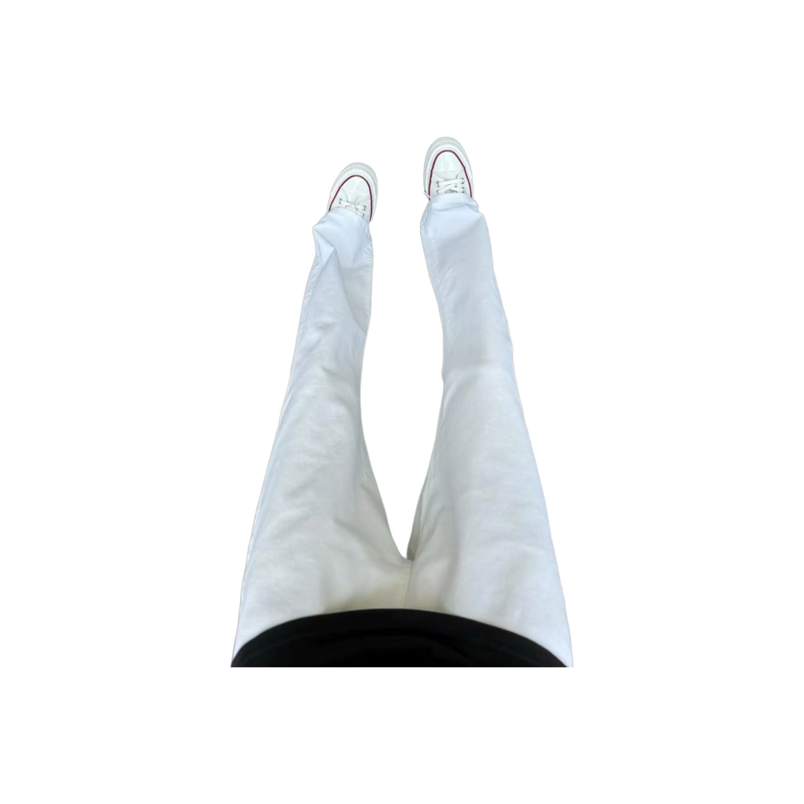 DUATOGE Pure White Semi Elastic Waist Men's Jeans