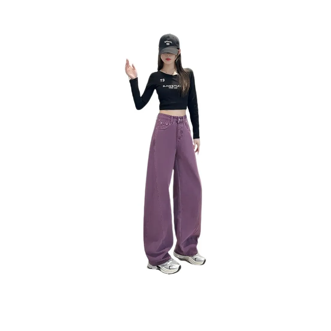 MUMUTU Фиолетовые Женские Джинсы