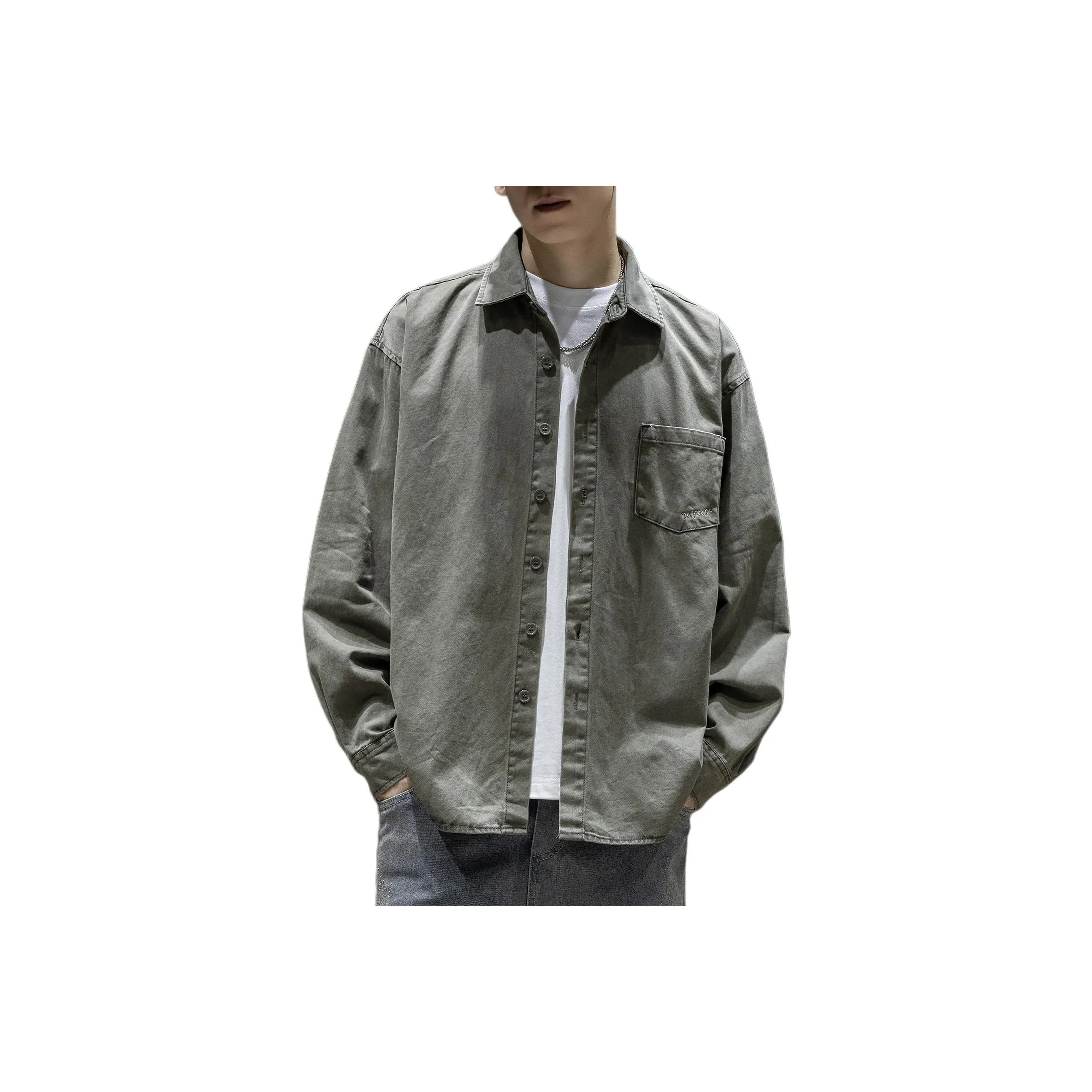 WOOD SOON Отложной воротник Длинный рукав Рубашка Мужская