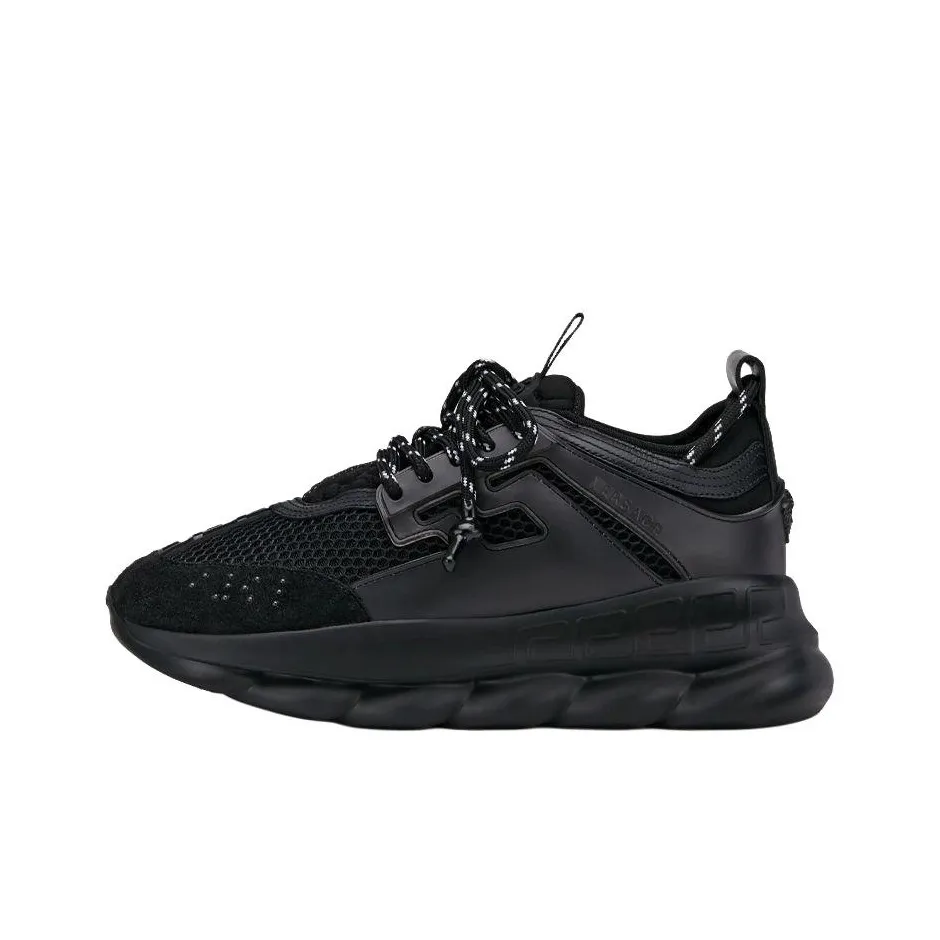 VERSACE Chain Reaction Chunky Sneakers Women's Low Top Black