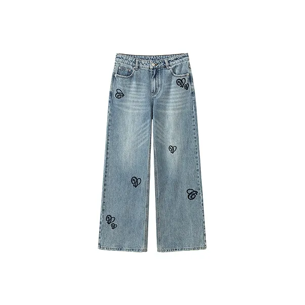 CHUU Medium Denim Blue Women's Jeans CHUU Средний деним синий женский джинсы