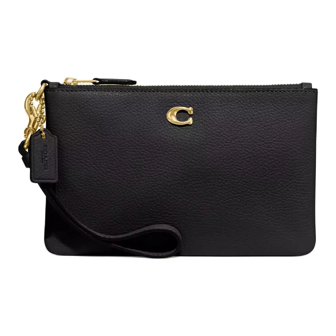 COACH Wristlet Кожа Кошелек Маленький Женский Черный